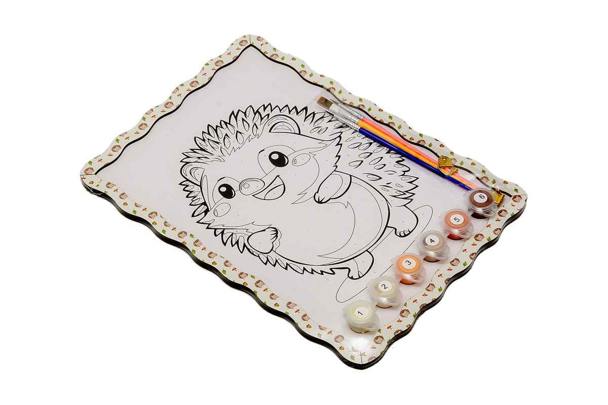 Набір для розпису, картина по номерах "Їжачок" формат А4