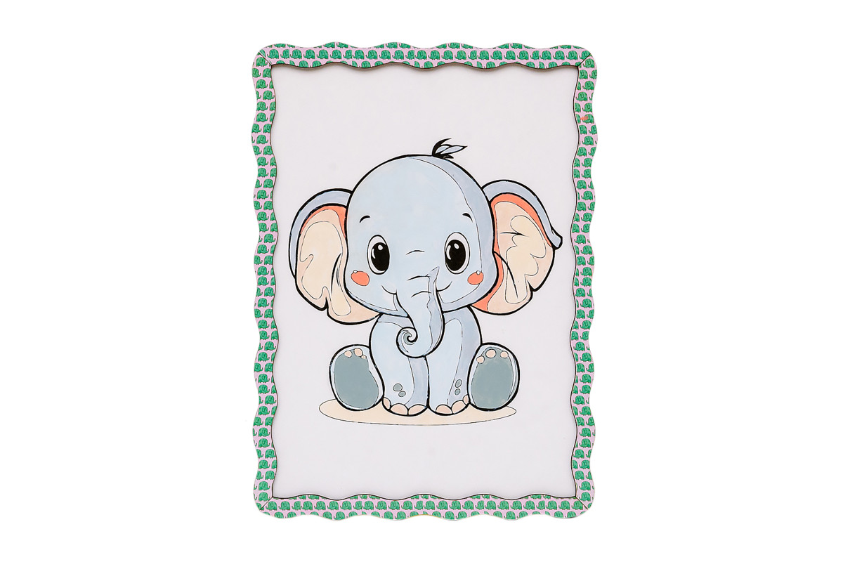 Набір для розпису, картина по номерах "Слоник" формат А4