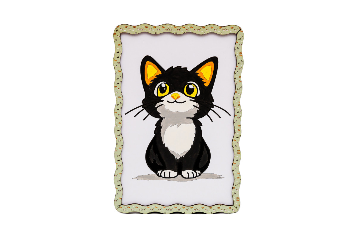 Набір для розпису, картина по номерах "Котик-мрійник" формат А5