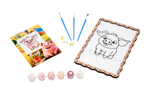 Набір для розпису, картина по номерах "Поросятко" формат А5