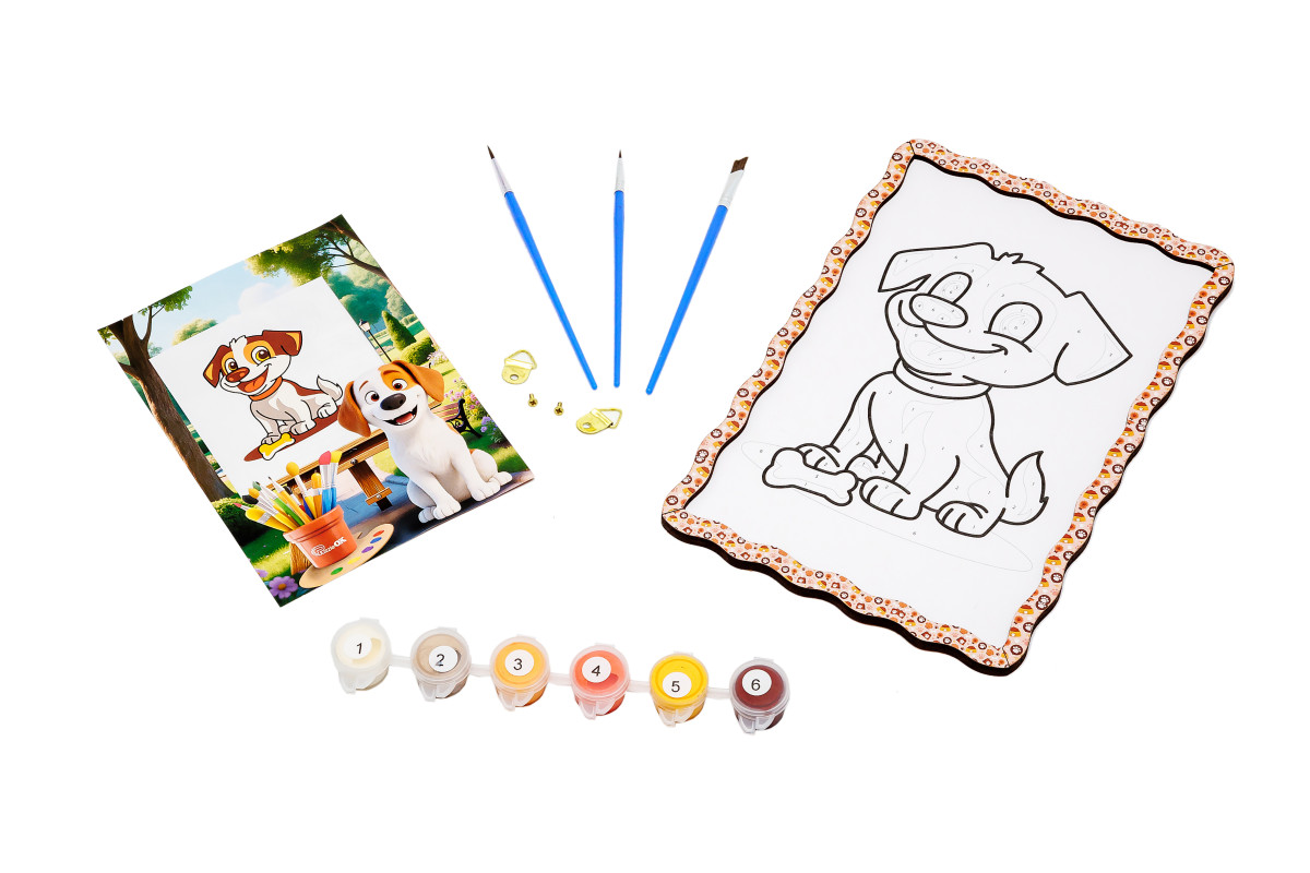 Набір для розпису, картина по номерах "Вірний друг" формат А5