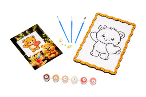 Набір для розпису, картина по номерах "Ведмедик" формат А5