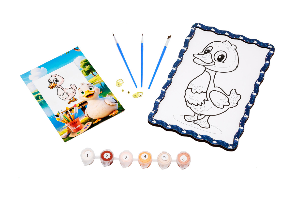 Набір для розпису, картина по номерах "Гусочка" формат А5