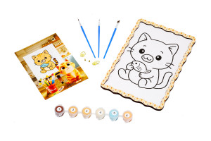 Набір для розпису, картина по номерах "Котик" формат А5
