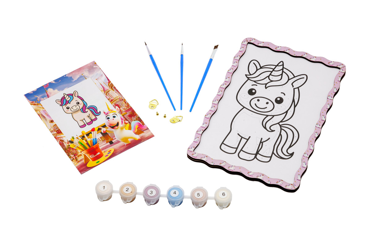 Набір для розпису, картина по номерах "Єдиноріг" формат А5