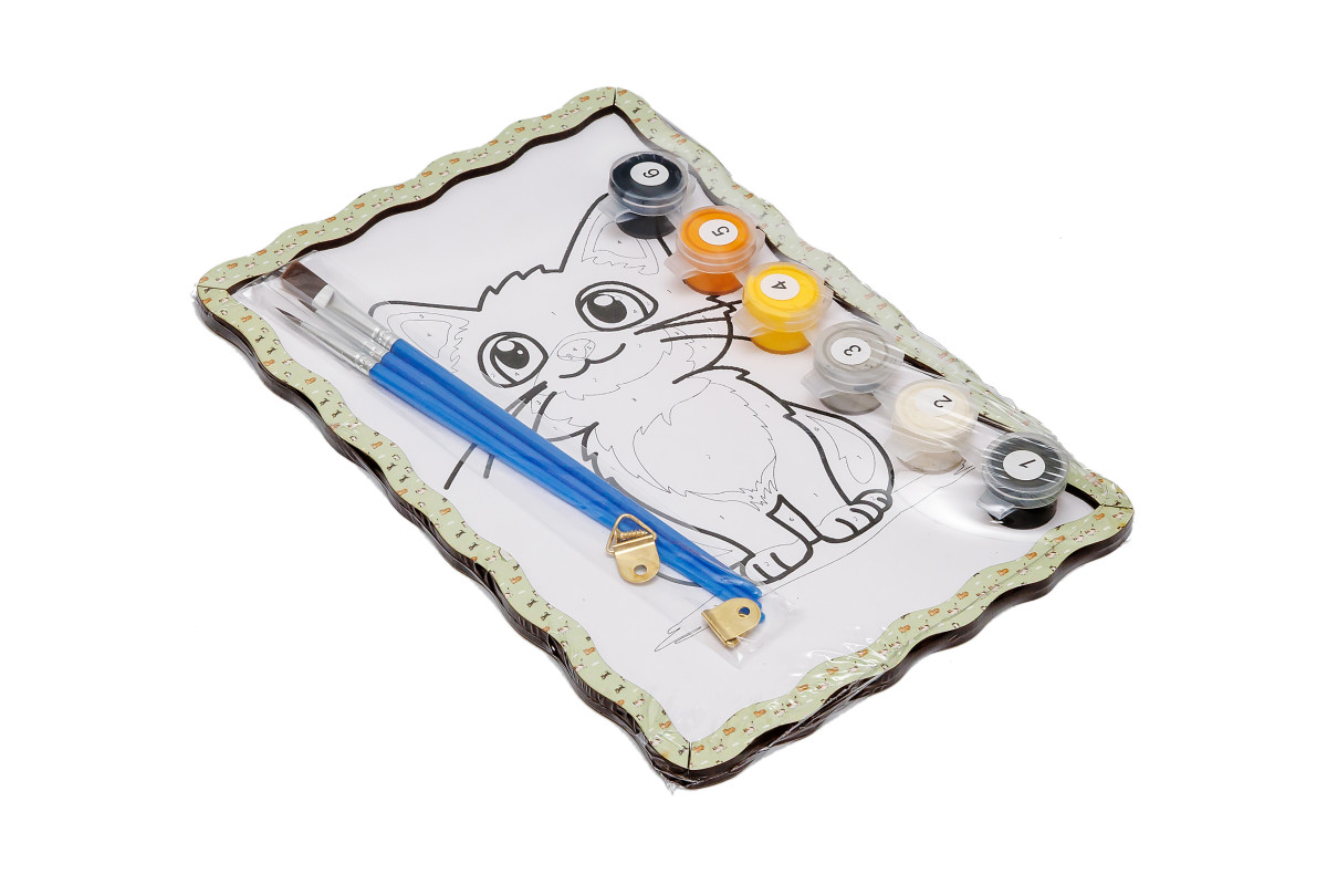 Набір для розпису, картина по номерах "Котик-мрійник" формат А5