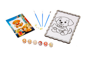 Набір для розпису, картина по номерах "Песик" формат А5