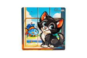 Сортер А6 "Допитливий котик"