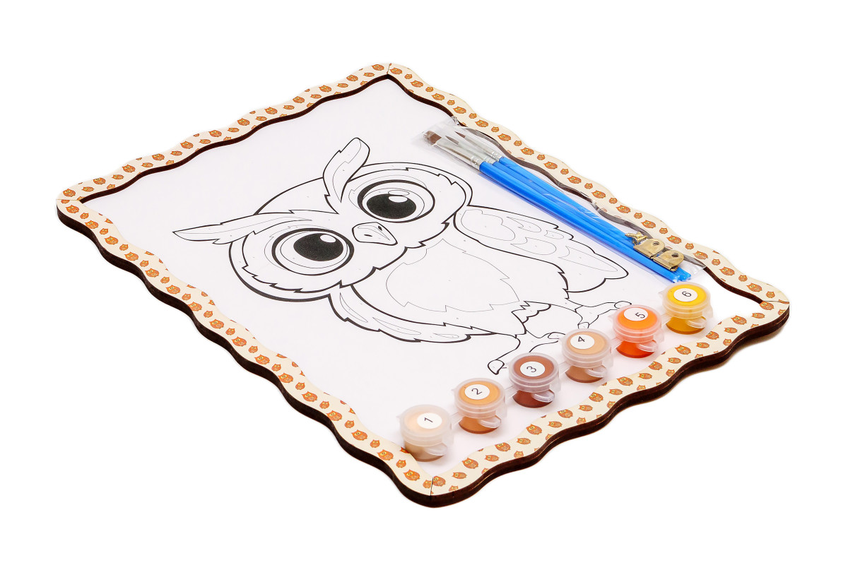 Набір для розпису, картина по номерах "Сова" формат А4