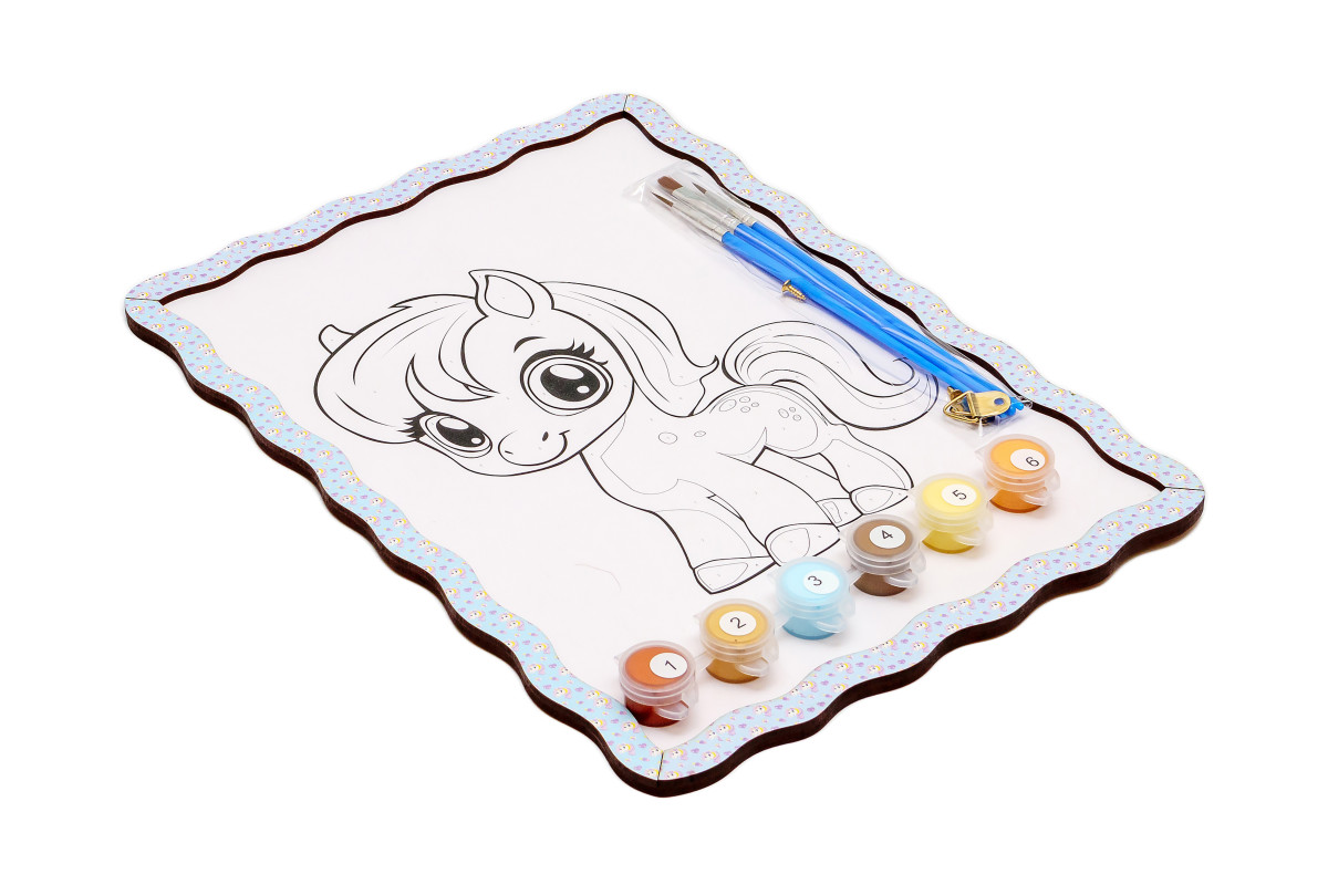 Набір для розпису, картина по номерах "Поні" формат А4