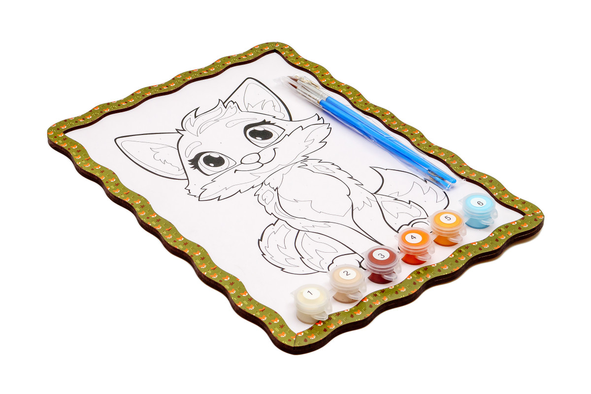 Набір для розпису, картина по номерах "Лисичка" формат А4