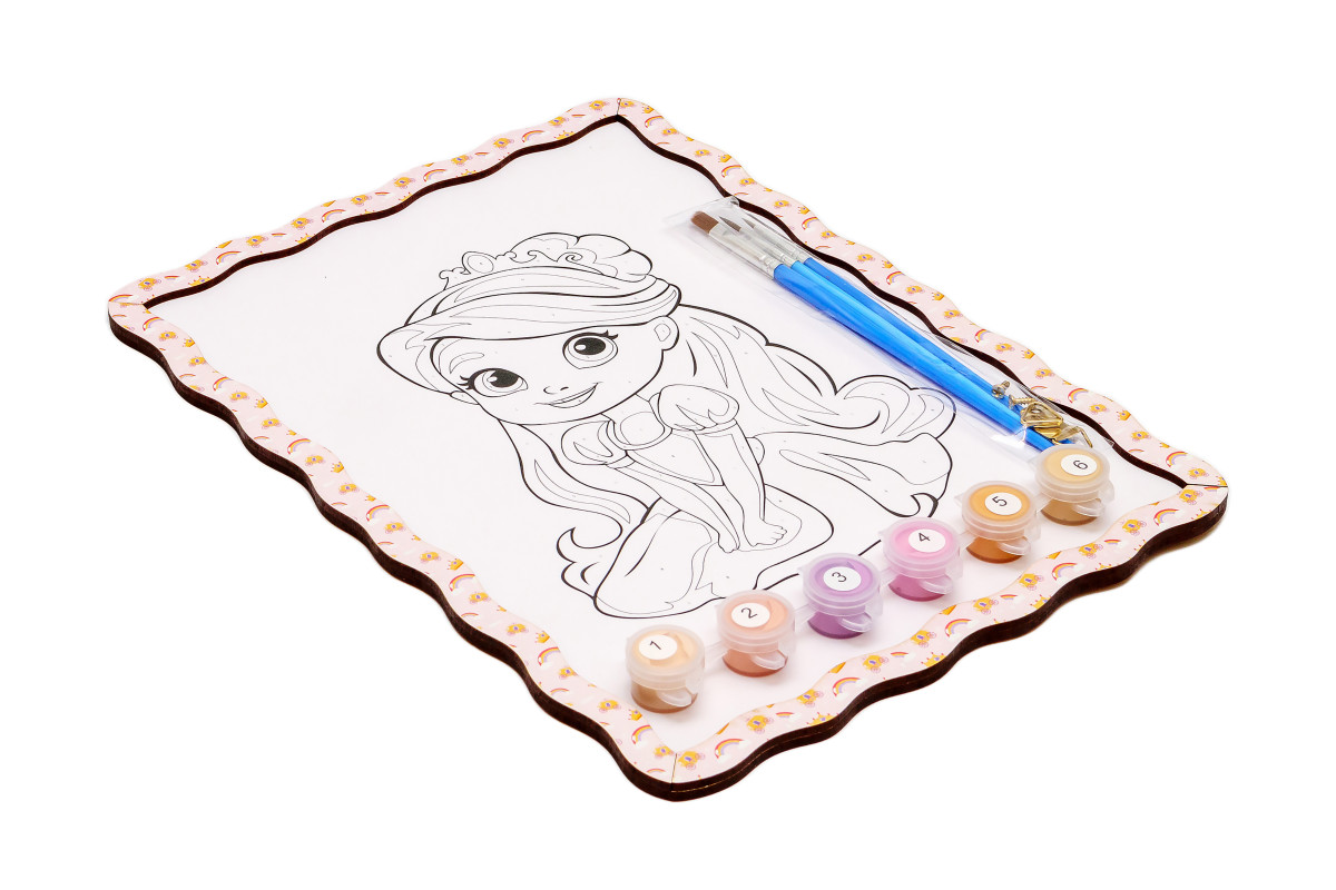 Набір для розпису, картина по номерах "Принцеса" формат А4