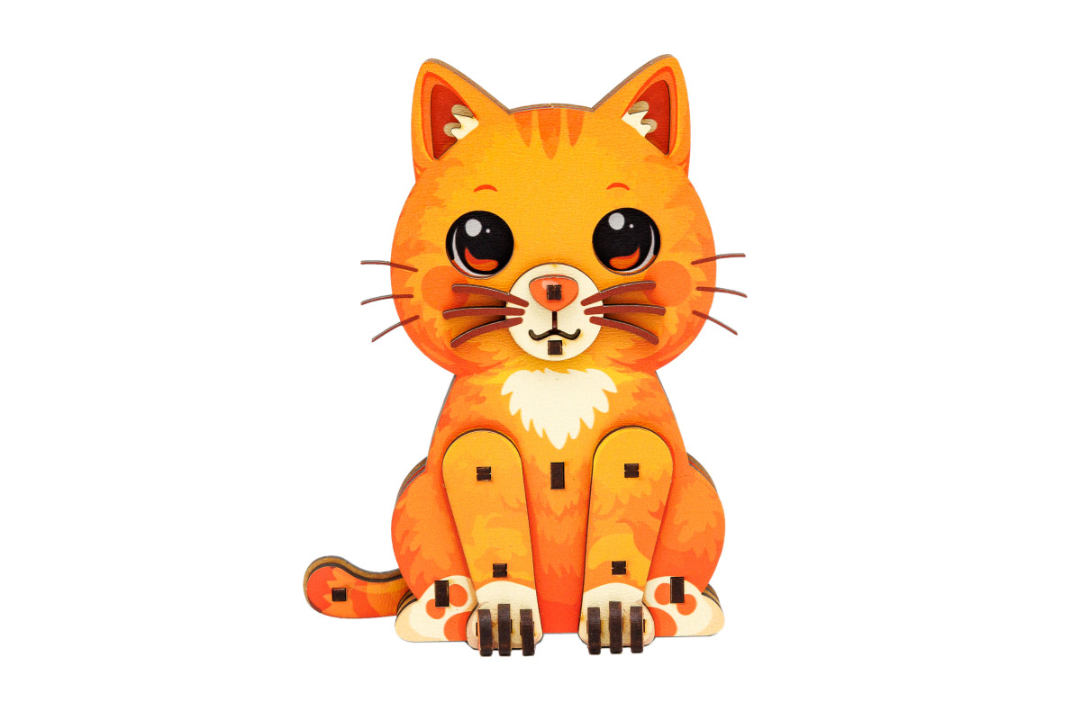 Дерев'яний 3D конструктор "Turbo Cat"