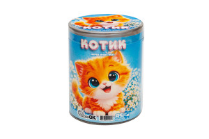 Дерев'яний пазл Котик A5 в тубусі