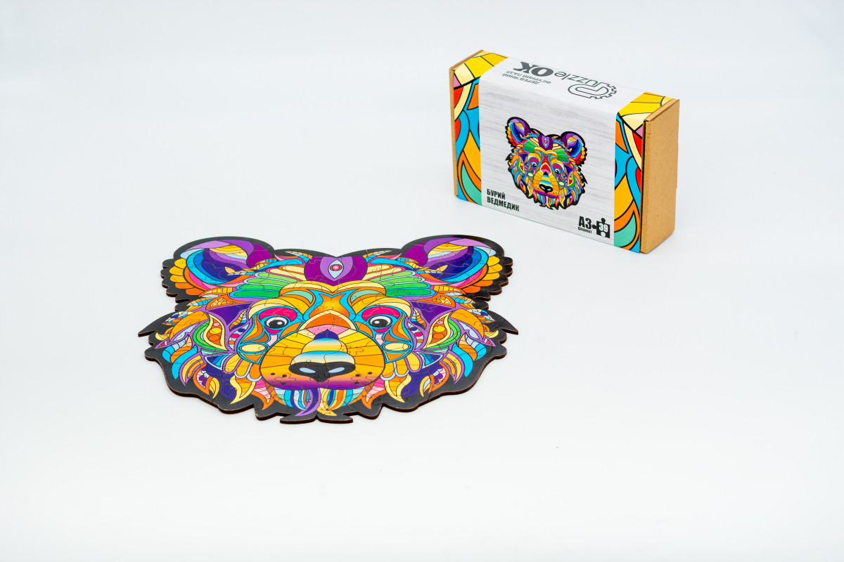 Дерев'яний пазл Бурий Ведмедик