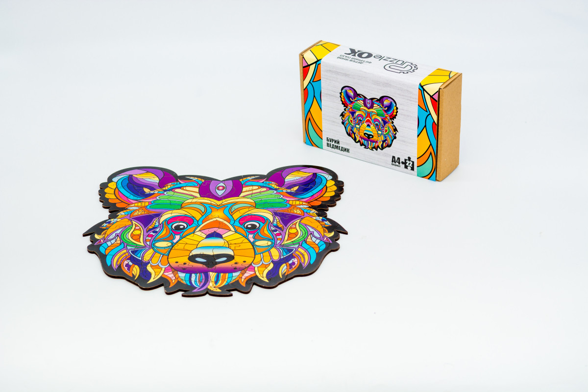 Дерев'яний пазл Бурий Ведмедик