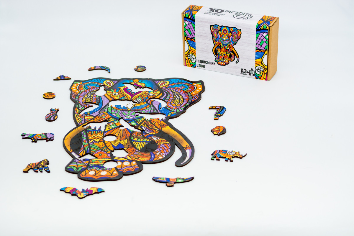 Дерев'яний пазл Індійський слон