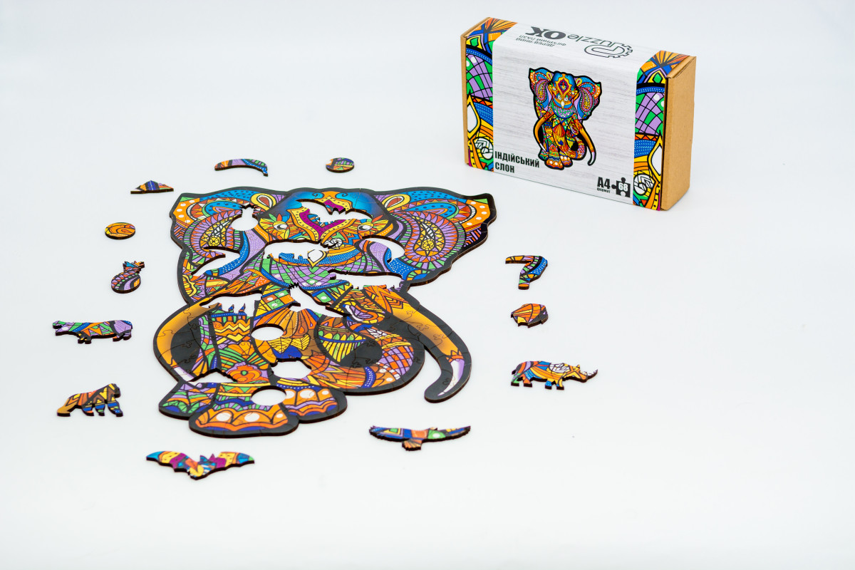 Дерев'яний пазл Індійський слон