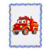 Набір для розпису, картина по номерах "Пожежна машина" формат А4