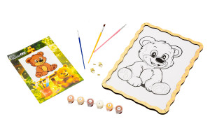 Набір для розпису, картина по номерах "Ведмедик" формат А4