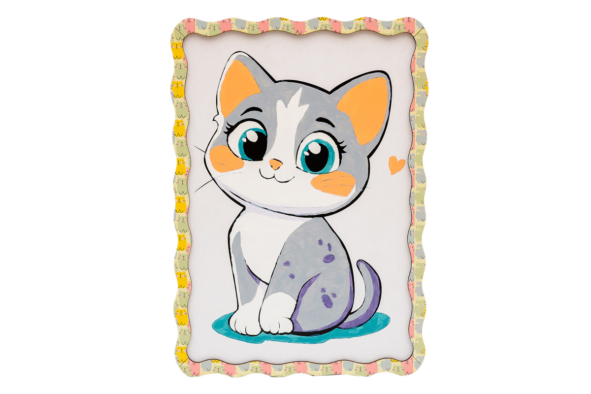 Набір для розпису, картина по номерах "Котик" формат А4