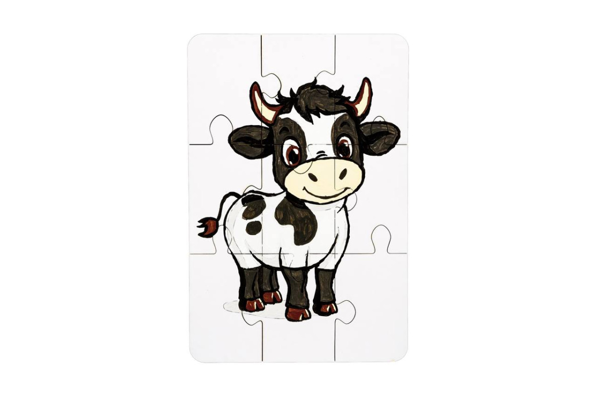 Деревʼяний пазл-розмальовка "Корівка"