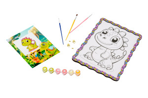 Набір для розпису, картина по номерах "Динозаврик" формат А4