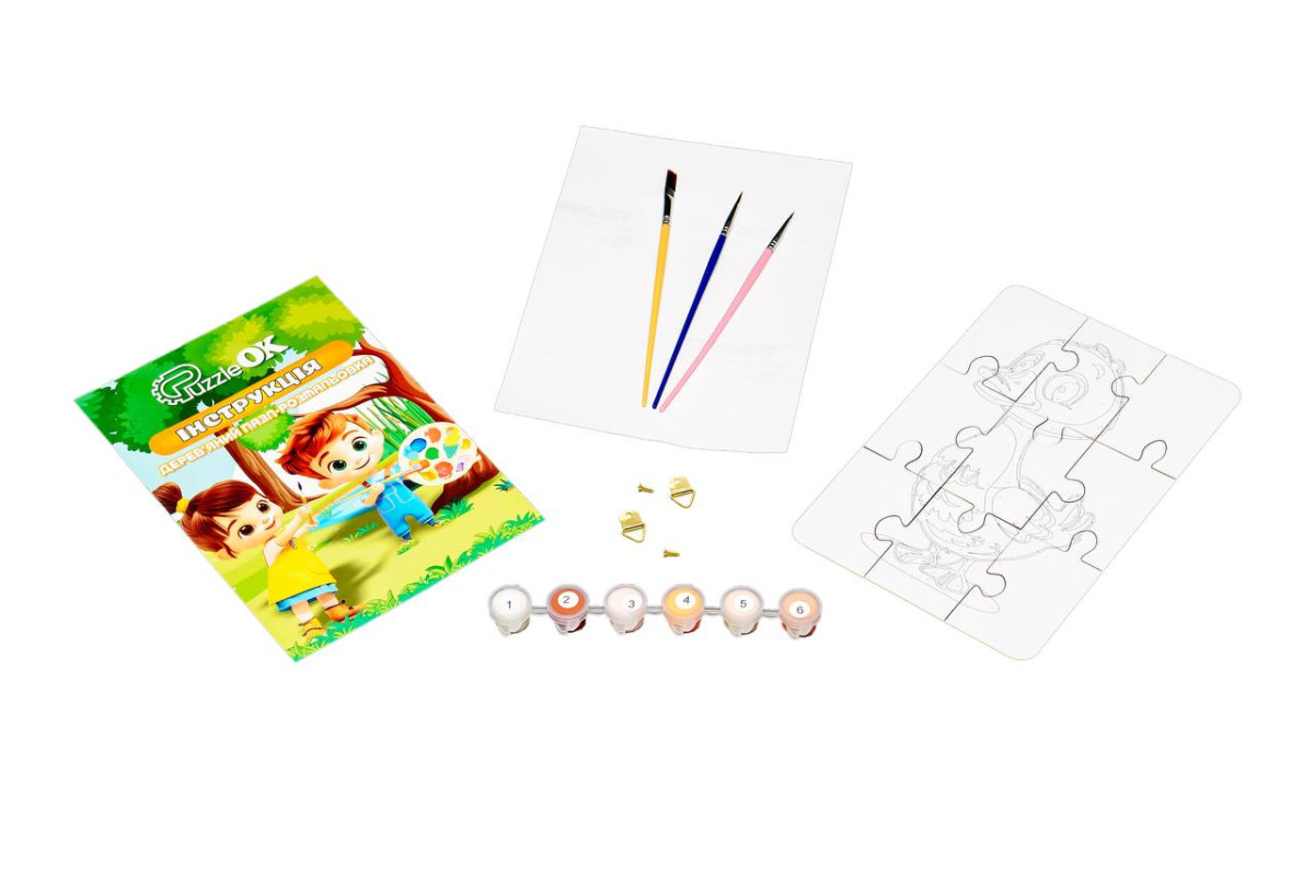 Деревʼяний пазл-розмальовка "Гусочка"