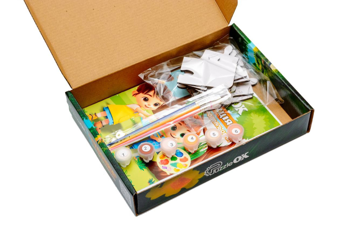 Деревʼяний пазл-розмальовка "Гусочка"