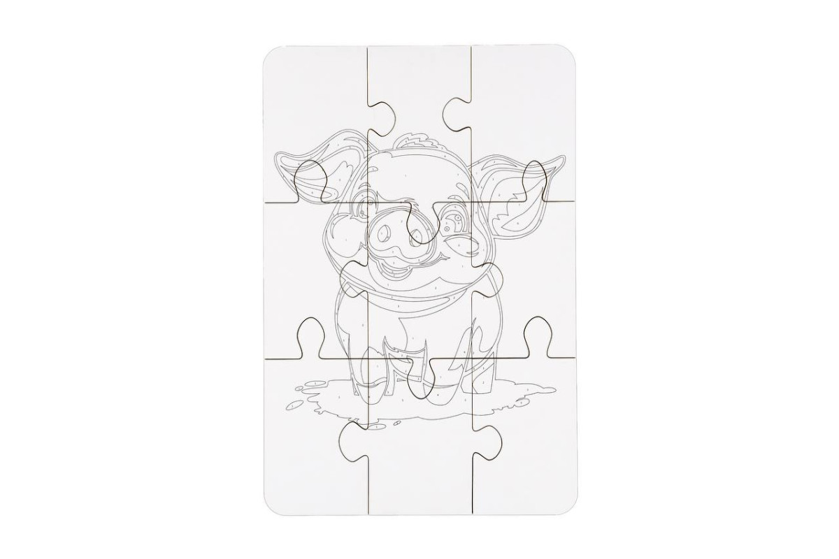 Деревʼяний пазл-розмальовка "Поросятко"