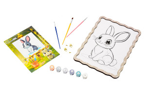Набір для розпису, картина по номерах "Зайчик" формат А4