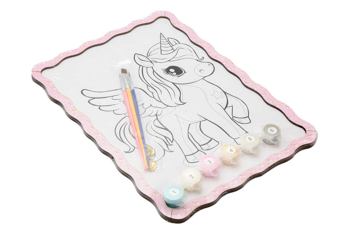 Набір для розпису, картина по номерах "Єдиноріг" формат А4