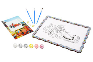 Набір для розпису, картина по номерах "Гоночна машинка" формат А4