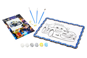 Набір для розпису, картина по номерах "Поліцейська машинка" формат А4