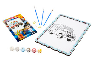 Набір для розпису, картина по номерах "Медична машина" формат А4