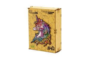 Фігурний деревяний пазл "Веселковий Єдиноріг"