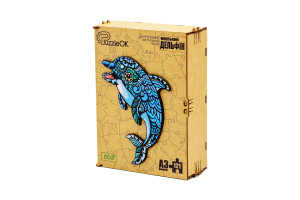 Фігурний деревяний пазл "Морський Дельфін"