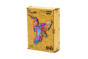 Фігурний деревяний пазл "Тендітна Колібрі"