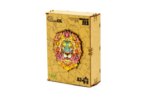 Фігурний деревяний пазл "Африканський Лев"