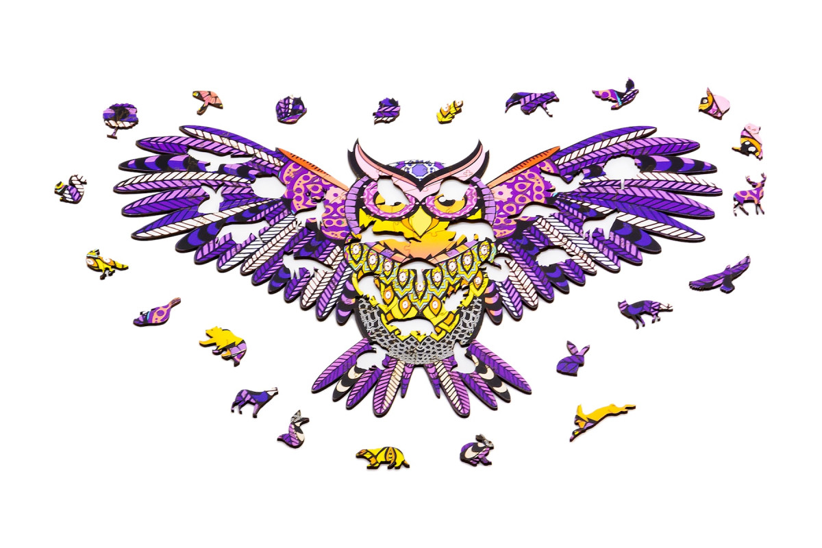 Фігурний деревяний пазл "Чарівна Сова"