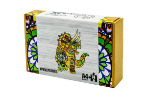 Фігурний деревяний пазл "Трицератопс"