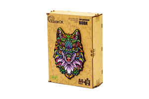 Фігурний деревяний пазл "Загадковий Вовк"