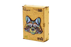 Фігурний деревяний пазл "Веселий Єнот"