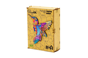 Фігурний деревяний пазл "Тендітна Колібрі"