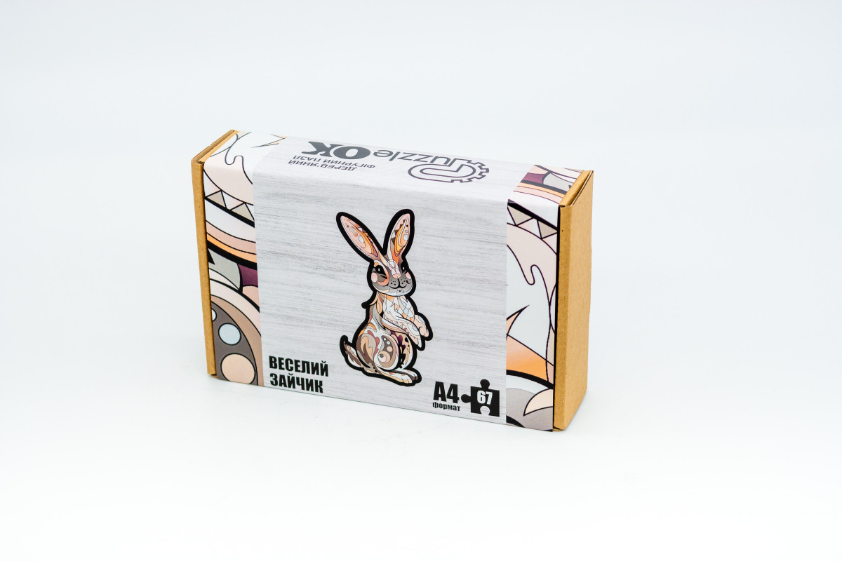 Дерев'яний пазл Веселий Зайчик