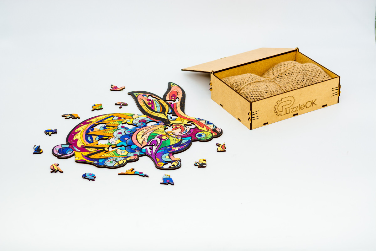 Дерев'яний пазл Пухнастий кролик