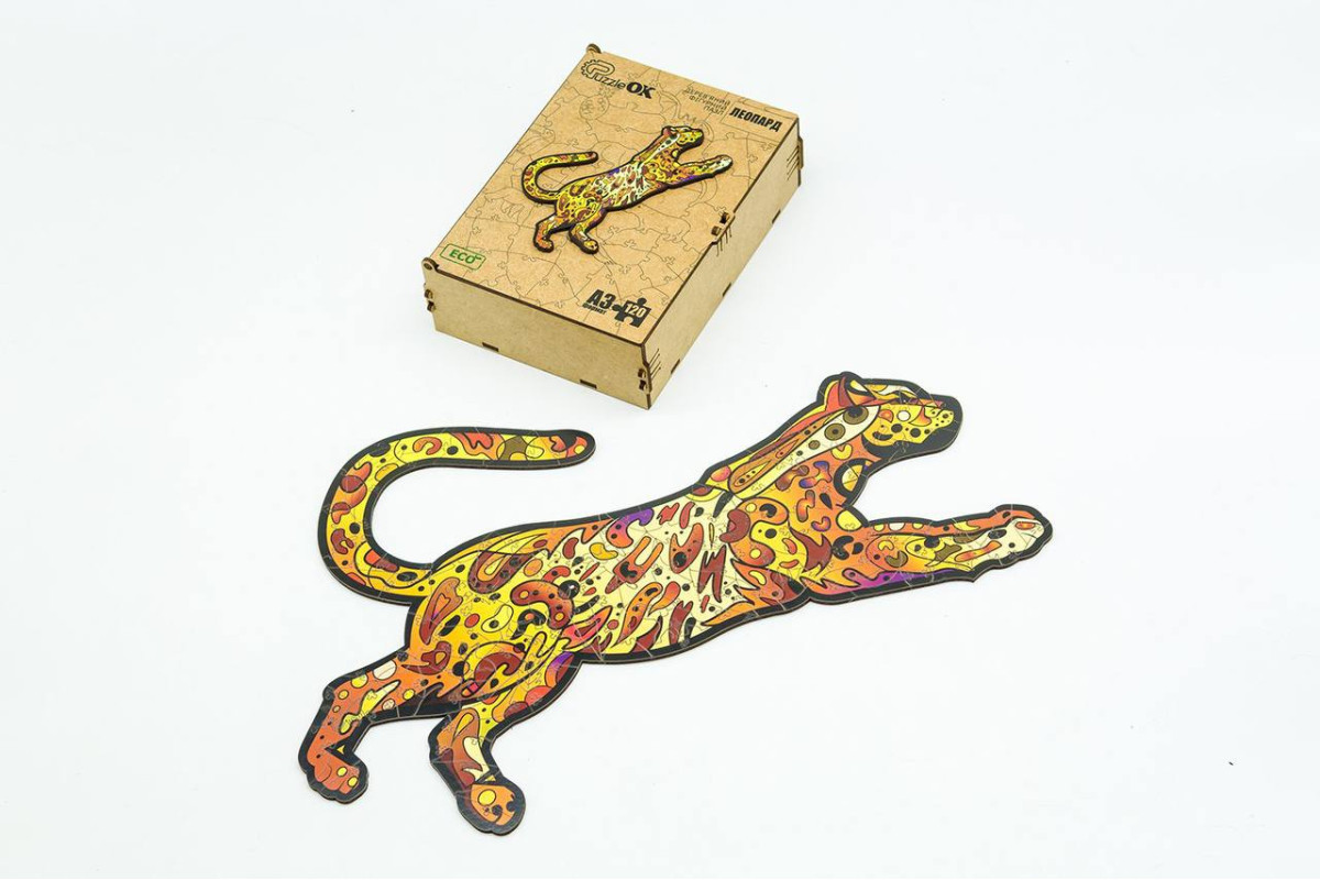 Дерев'яний пазл Леопард