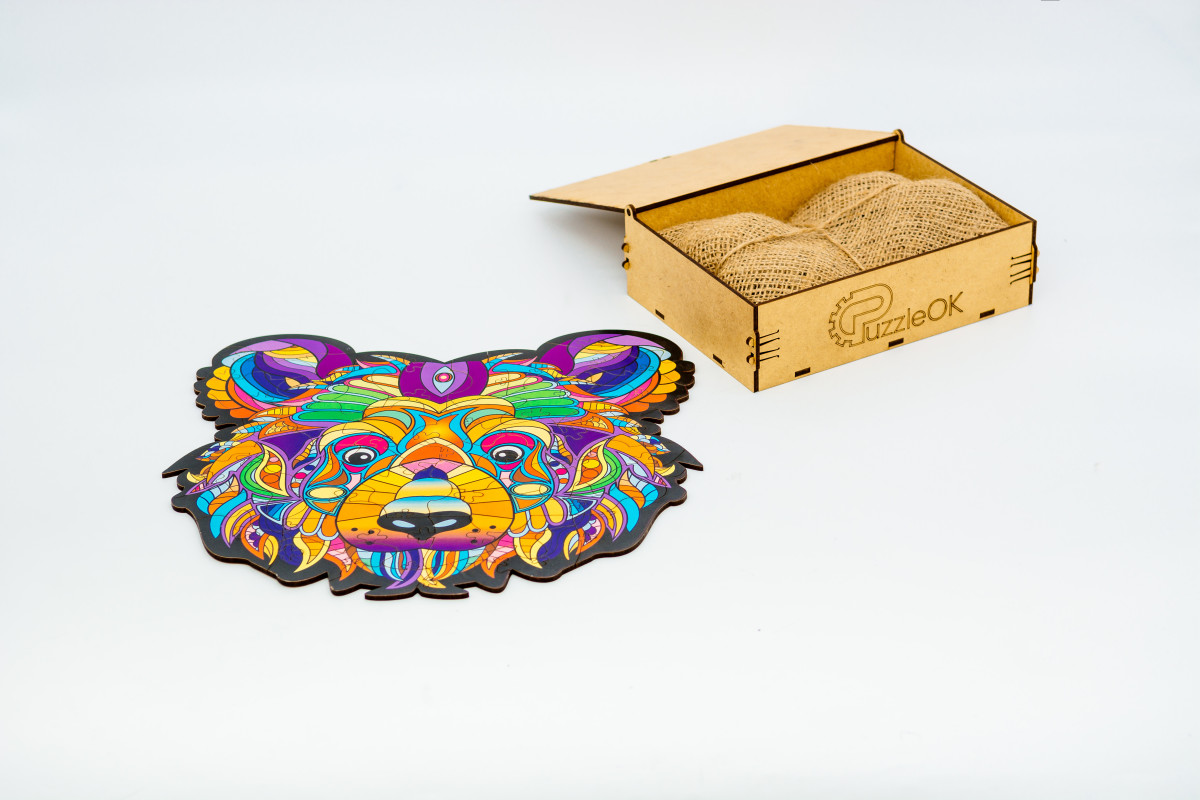 Дерев'яний пазл "Бурий Ведмедик" для дітей від 5 років