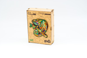 Фігурний дерев'яний пазл Хамелеон