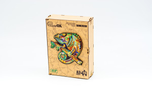 Фігурний дерев'яний пазл Хамелеон